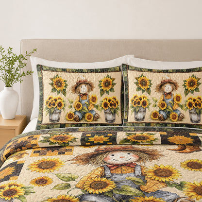 Shineful Quilt 3-Piece Set Peaceful Farmhouse Sunflower