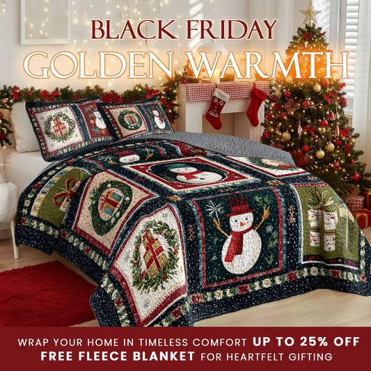 Shineful Quilt 3-Piece Set The Snowman’s Gift