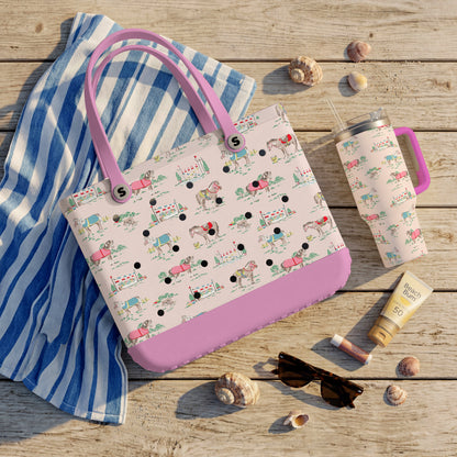 Shineful Bundle Beach Bag And Tumbler Horse Racing