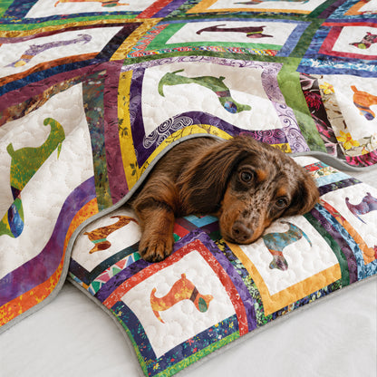 Shineful Quilt 3-Piece Set Dachshund Friends