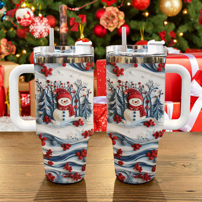 Shineful Glossy Tumbler Snowman Christmas