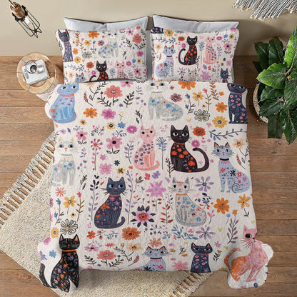 Shineful All Season Quilt 3-Piece Set Catty Blooms