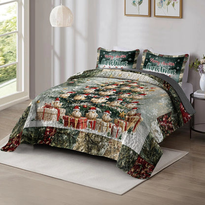 Shineful All Season Quilt 3-Piece Set - Merry Cluckin' Christmas