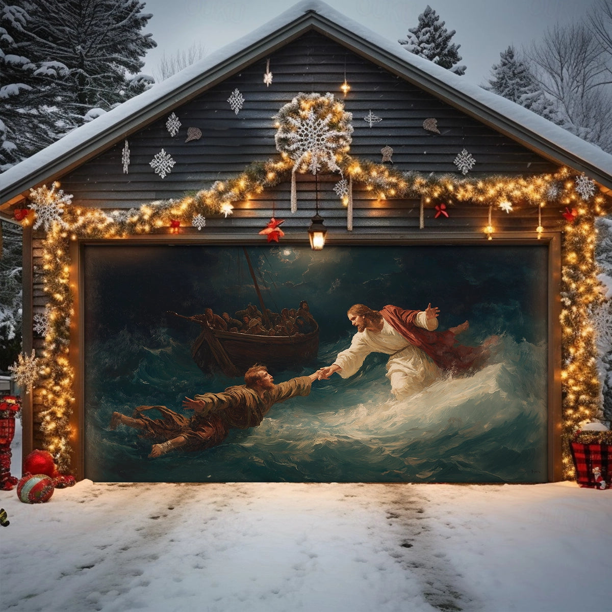 Shineful Garage Door Banner Decoration When Faith Falters