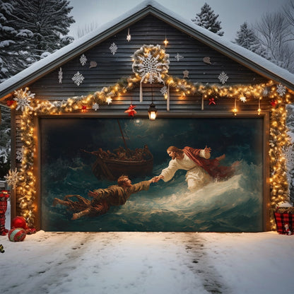 Shineful Garage Door Banner Decoration When Faith Falters