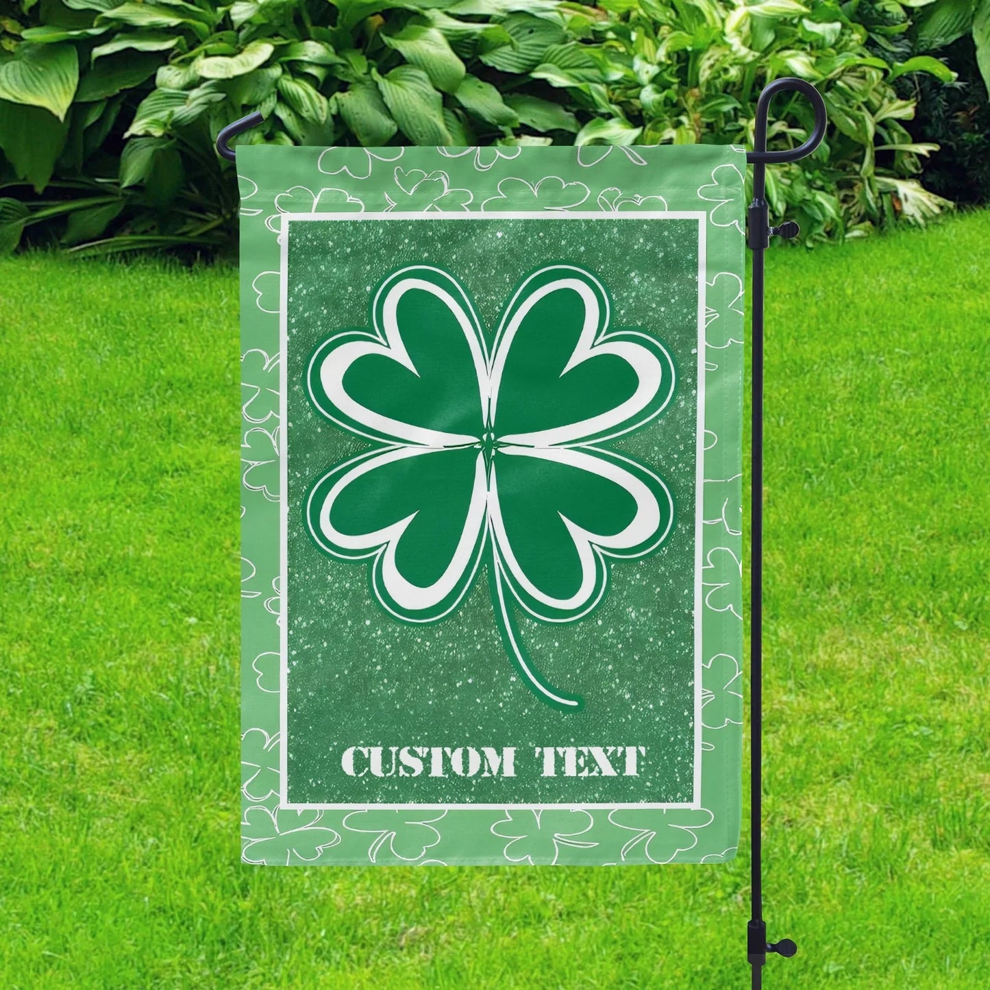 Shineful Gargen Flag 12" x 18" -  Personalized Lucky Shamrock