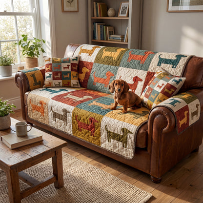 Shineful Sofa Cover Set Colorful Dachshund Patch