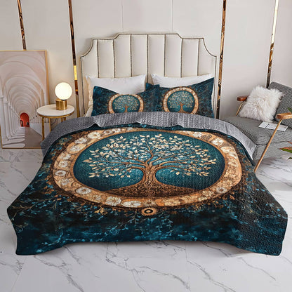 Shineful All Season Quilt 3-Piece Set Mystic Tree