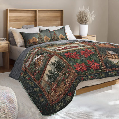 Shineful All Season Quilt 3-Piece Set - Holiday Homestead Christmas