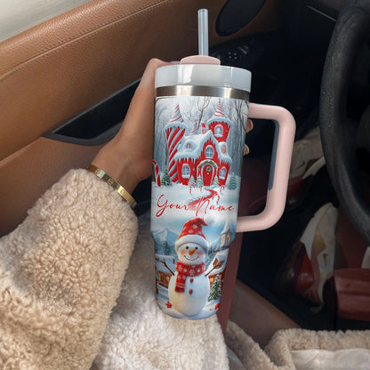 Shineful Glossy Tumbler Personalized Christmas Snowman's Sweet Retreat