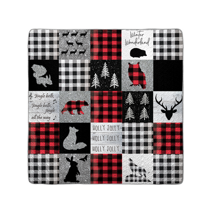 Shineful All Season Quilt 3-Piece Set Glittering Flannel Woodland