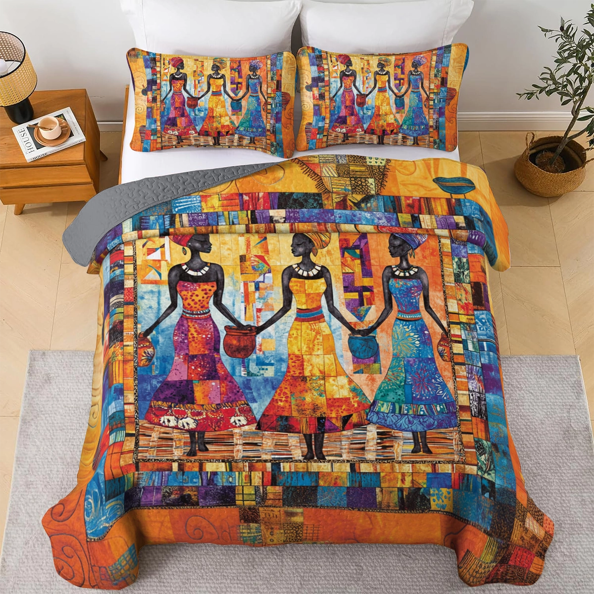 Shineful All Season Quilt 3-Piece Set Dancing Colors