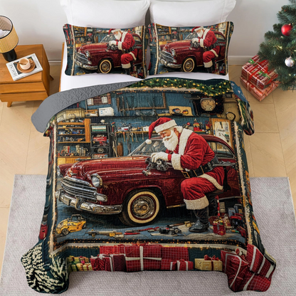 Shineful All Season Quilt 3-Piece Santa’s Workshop Magic