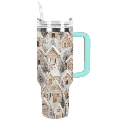 Shineful Glossy Tumbler Snowy Cottage Dreams