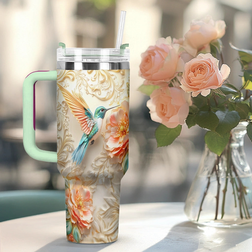 Shineful Tumbler Golden Bloom Hummingbird