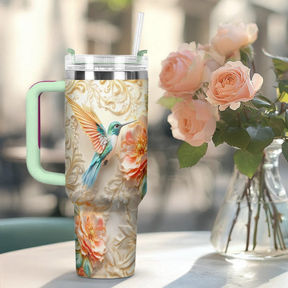 Shineful Tumbler Golden Bloom Hummingbird