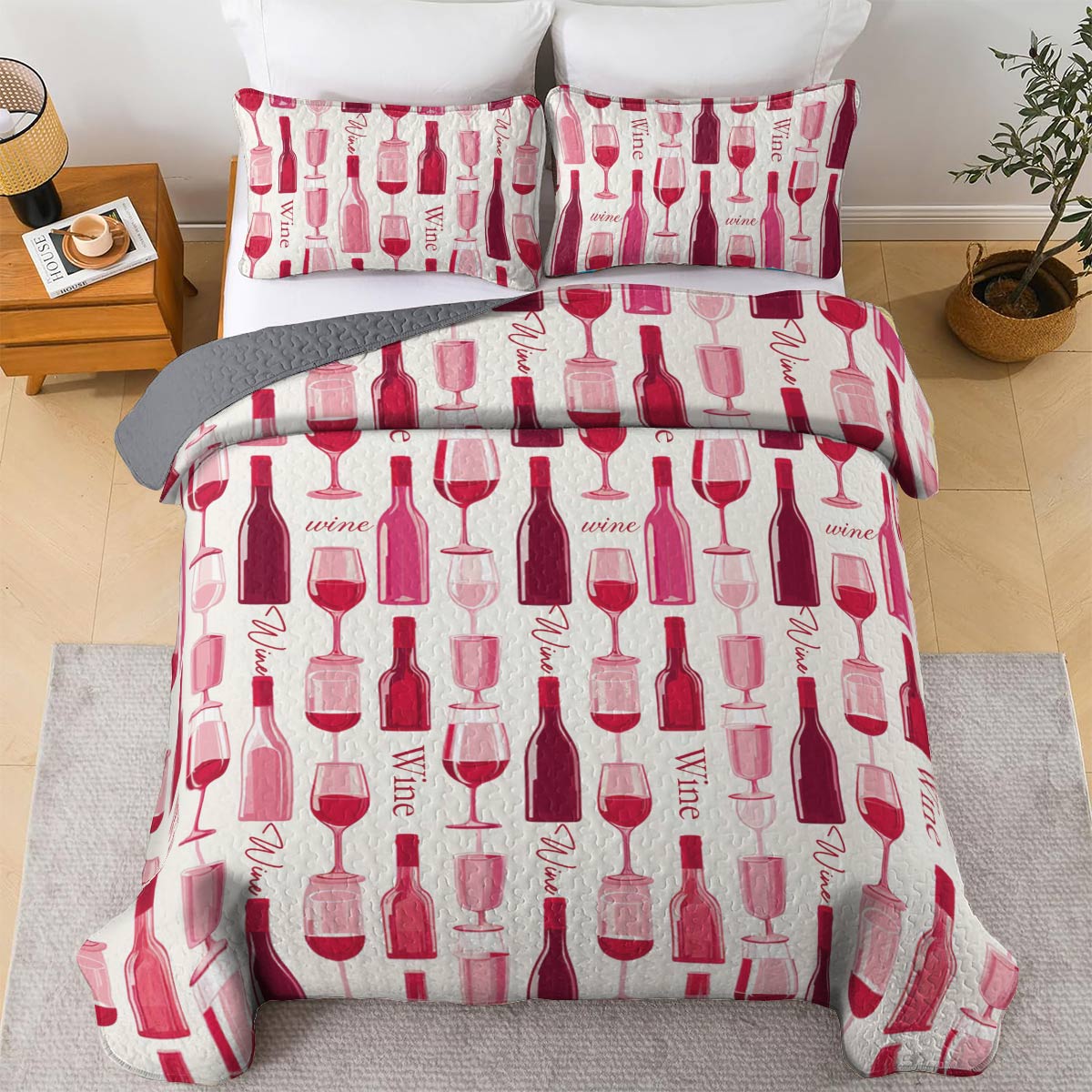 Shineful All Season Quilt 3-Piece Set Wine Dreams