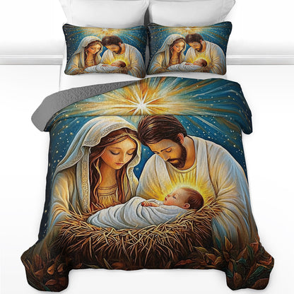 Shineful All Season Quilt 3-Piece Set The birth of Jesus V2