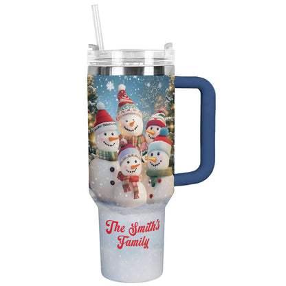 Shineful Tumbler Personalized Snowmen Family