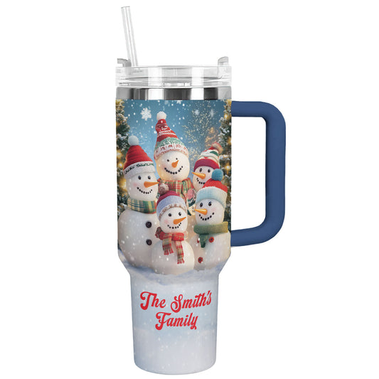 Shineful Tumbler Personalized Snowmen Family