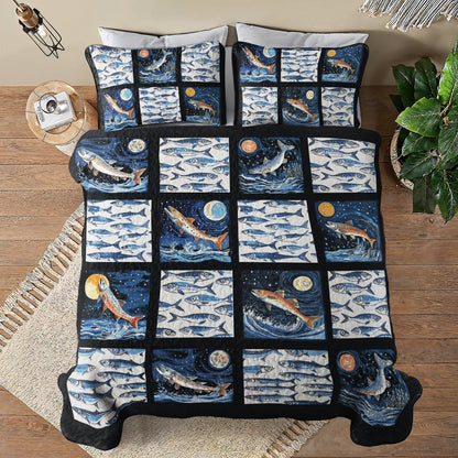 Shineful All Season Quilt 3-Piece Set Night Swim