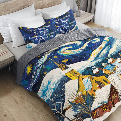 Shineful All Season Quilt 3-Piece Set Starry Village