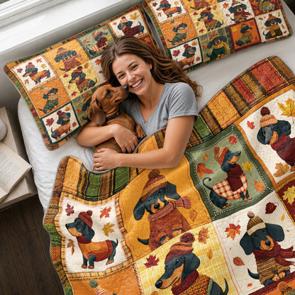 Shineful Quilt 3-Piece Set Snuggle Season Doxies
