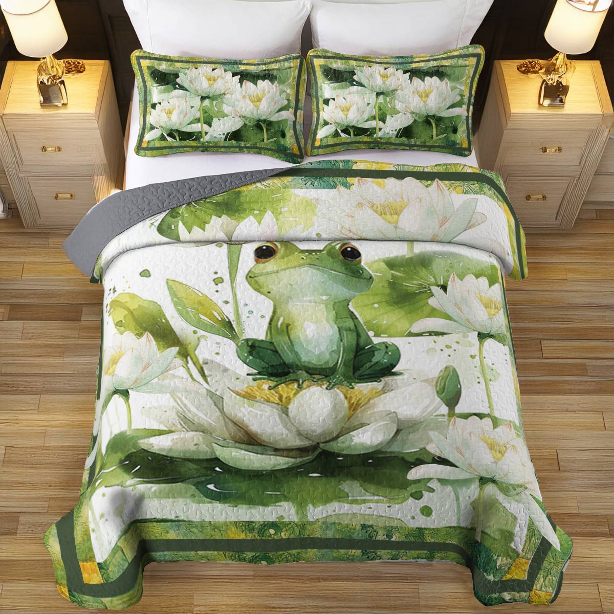 Shineful All Season Quilt 3-Piece Little Frog