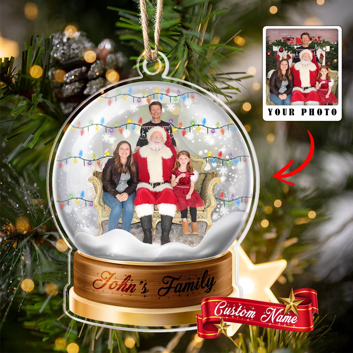 Shineful Acrylic Ornament Custom Photo Pack Discount Snowball