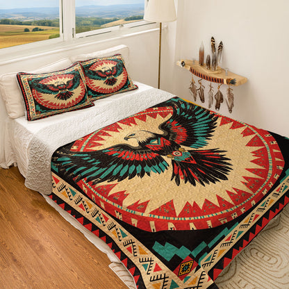 Shineful All Season Quilt 3-Piece Set Eagle Spirit