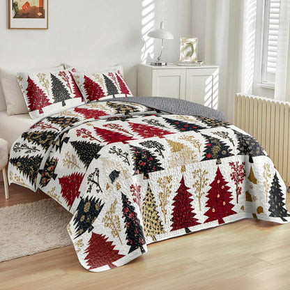Shineful All Season Quilt 3-Piece Set Captivating Christmas Tree