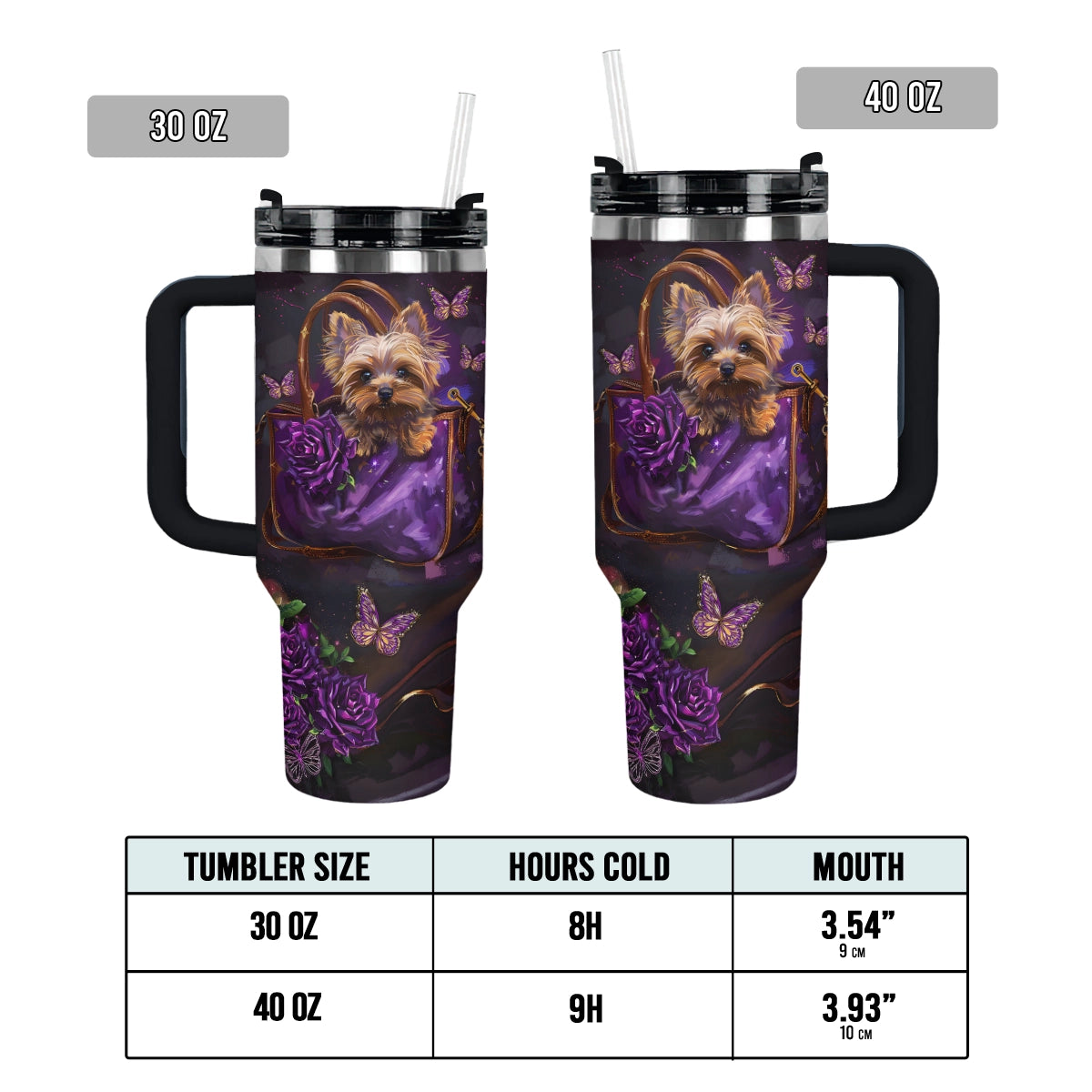 Shineful Personalized Tumbler Elegant Yorkie