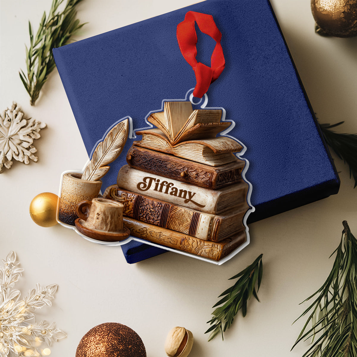 Shineful 2D Acrylic Ornament Personalized Reading Love Club