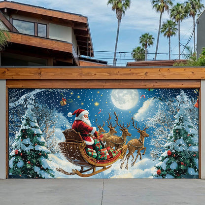 Shineful Garage Door Banner Decoration Moonlit Christmas Journey