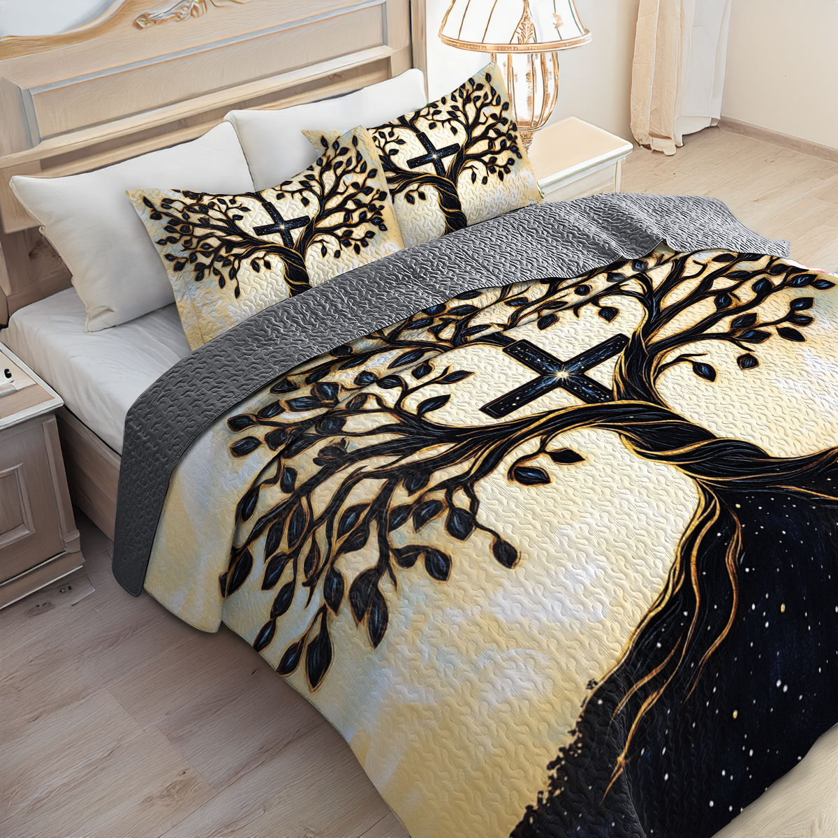 Shineful All Season Quilt 3-Piece Set - Sacred Tree of Life