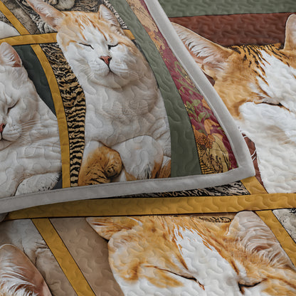 Shineful Quilt 3-Piece Set Sleepy Cats