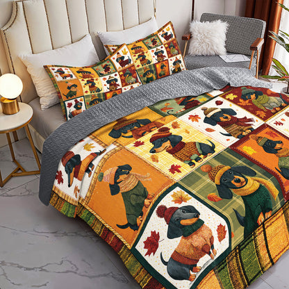 Shineful Quilt 3-Piece Set Snuggle Season Doxies