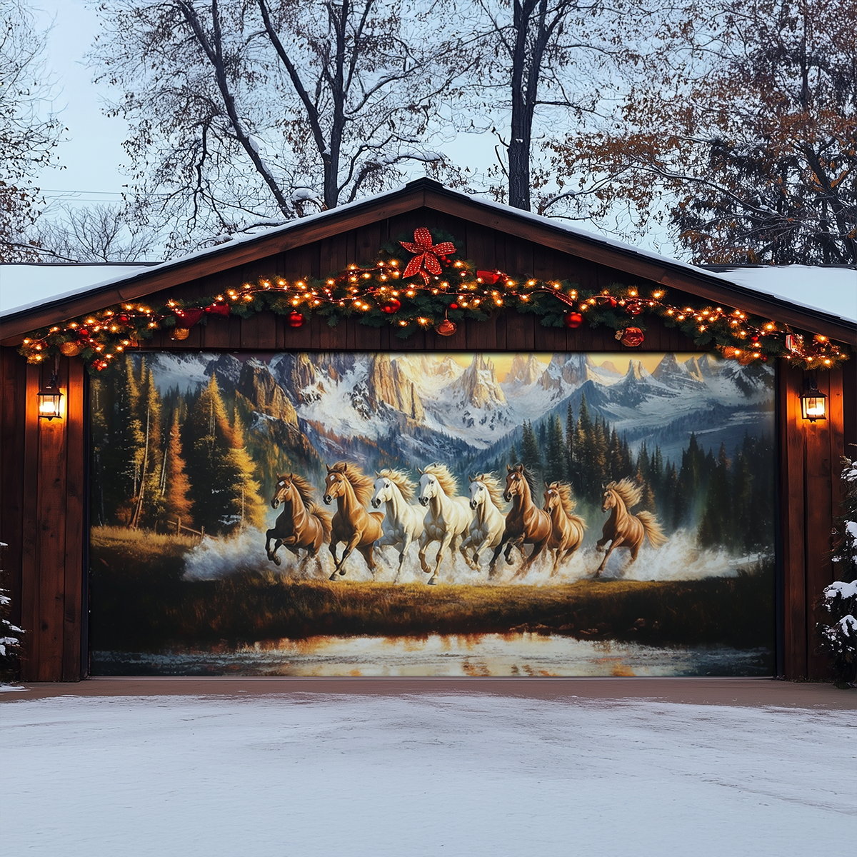 Shineful Garage Door Banner Decoration Freedom Run