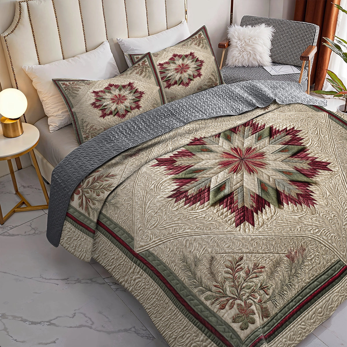 Shineful All Season Quilt 3-Piece Set Winter Star Heirloom
