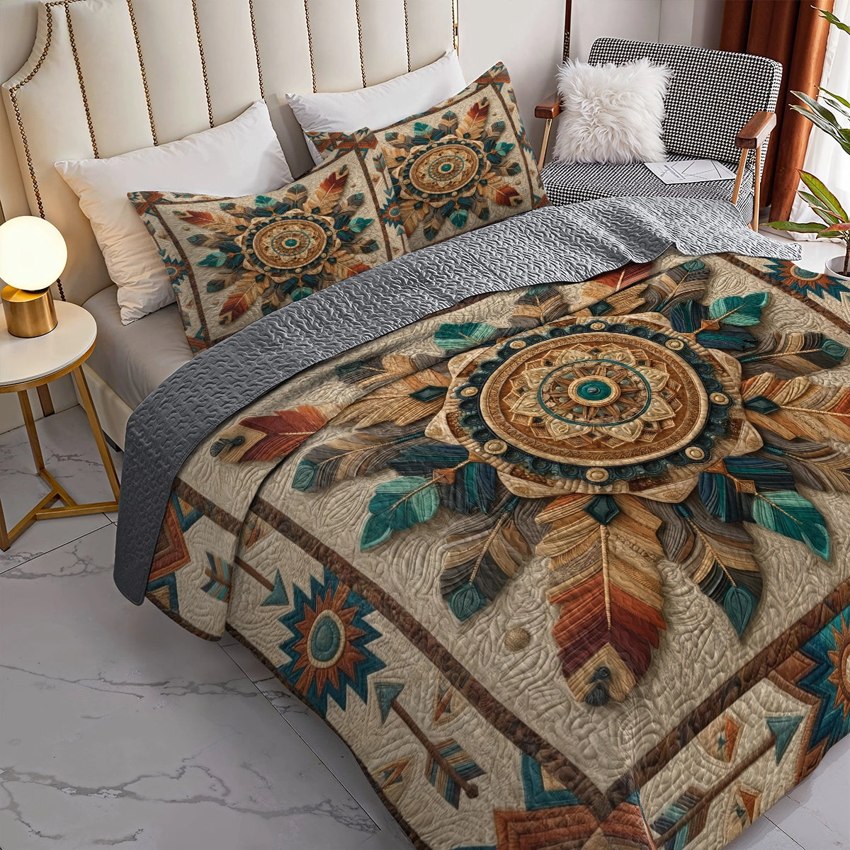 Shineful All Season Quilt 3-Piece Set Sacred Mandala