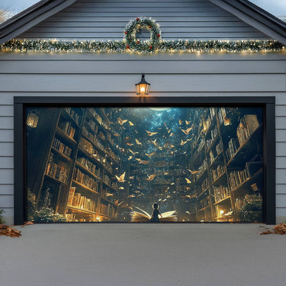 Shineful Garage Door Banner Decoration Akashic Library
