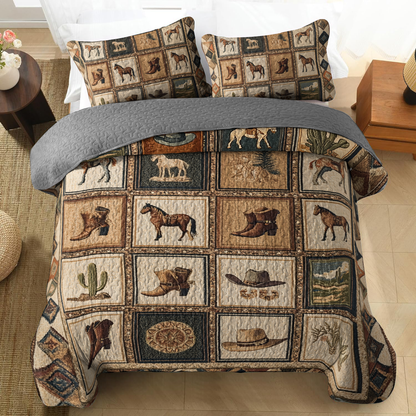 Shineful All Season Quilt 3-Piece Set -  Cowboy Trail