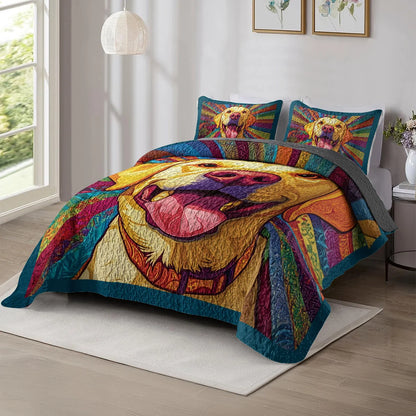 Shineful All Season Quilt 3-Piece Set - Happy Labrador