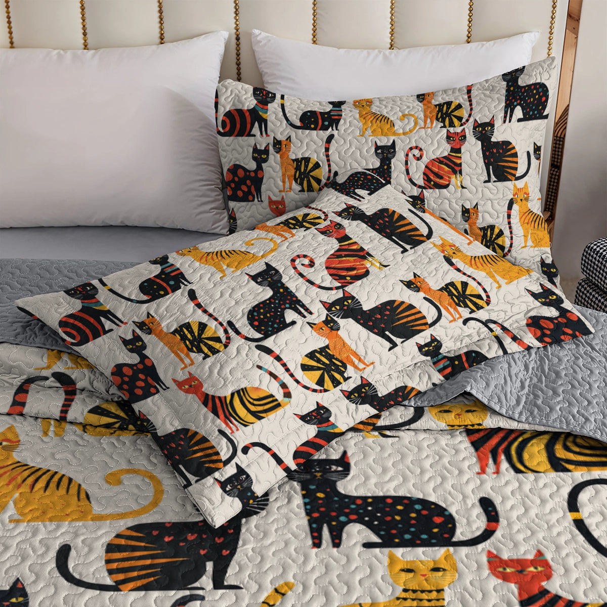Shineful All Season Quilt 3-Piece Set - Cat-tastic Slumber Party