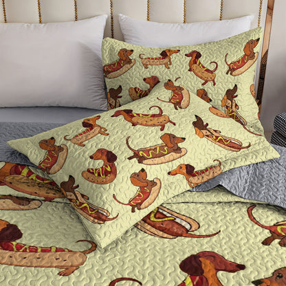 Shineful All Season Quilt 3-Piece Set Sweet Dachshund
