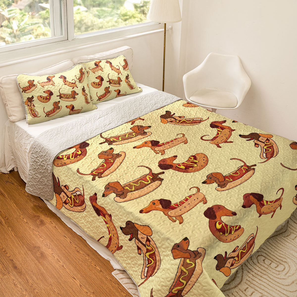 Shineful All Season Quilt 3-Piece Set Sweet Dachshund
