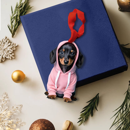 Shineful 2D Acrylic Ornament Holiday Hoodie Dachshund