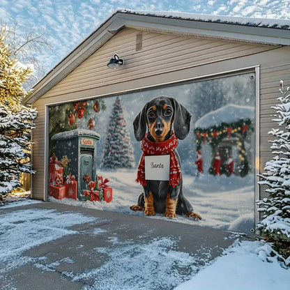 Shineful Garage Door Banner Decoration Santa’s Little Helper Dachshund