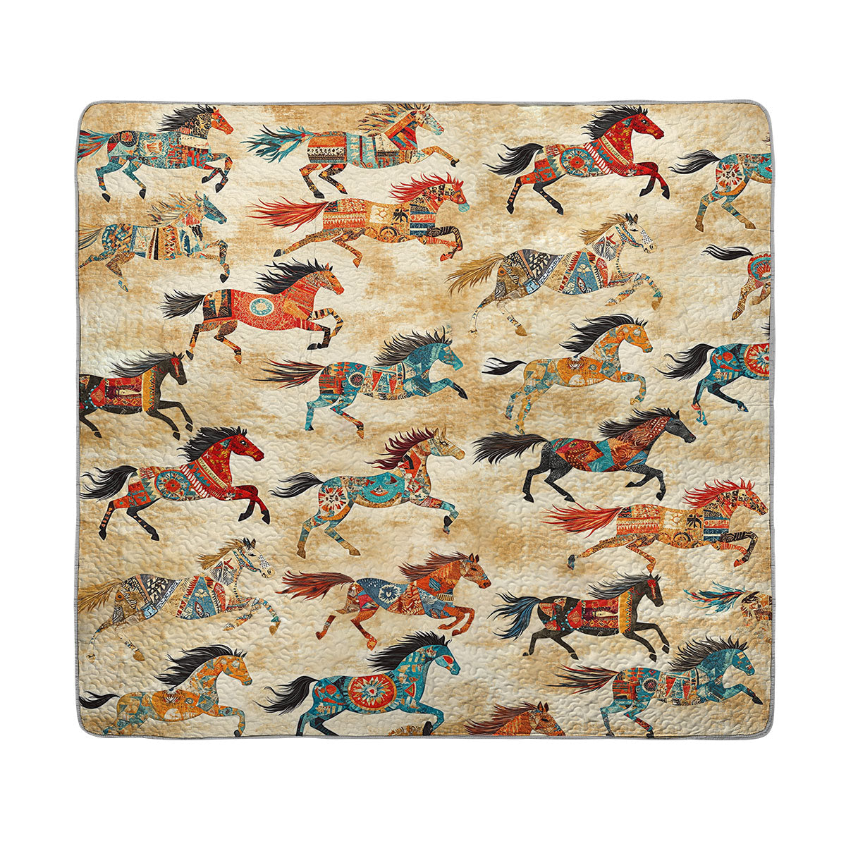 Shineful All Season Quilt 3-Piece Set Native Spirit Horse