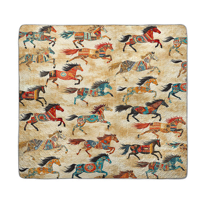 Shineful All Season Quilt 3-Piece Set Native Spirit Horse